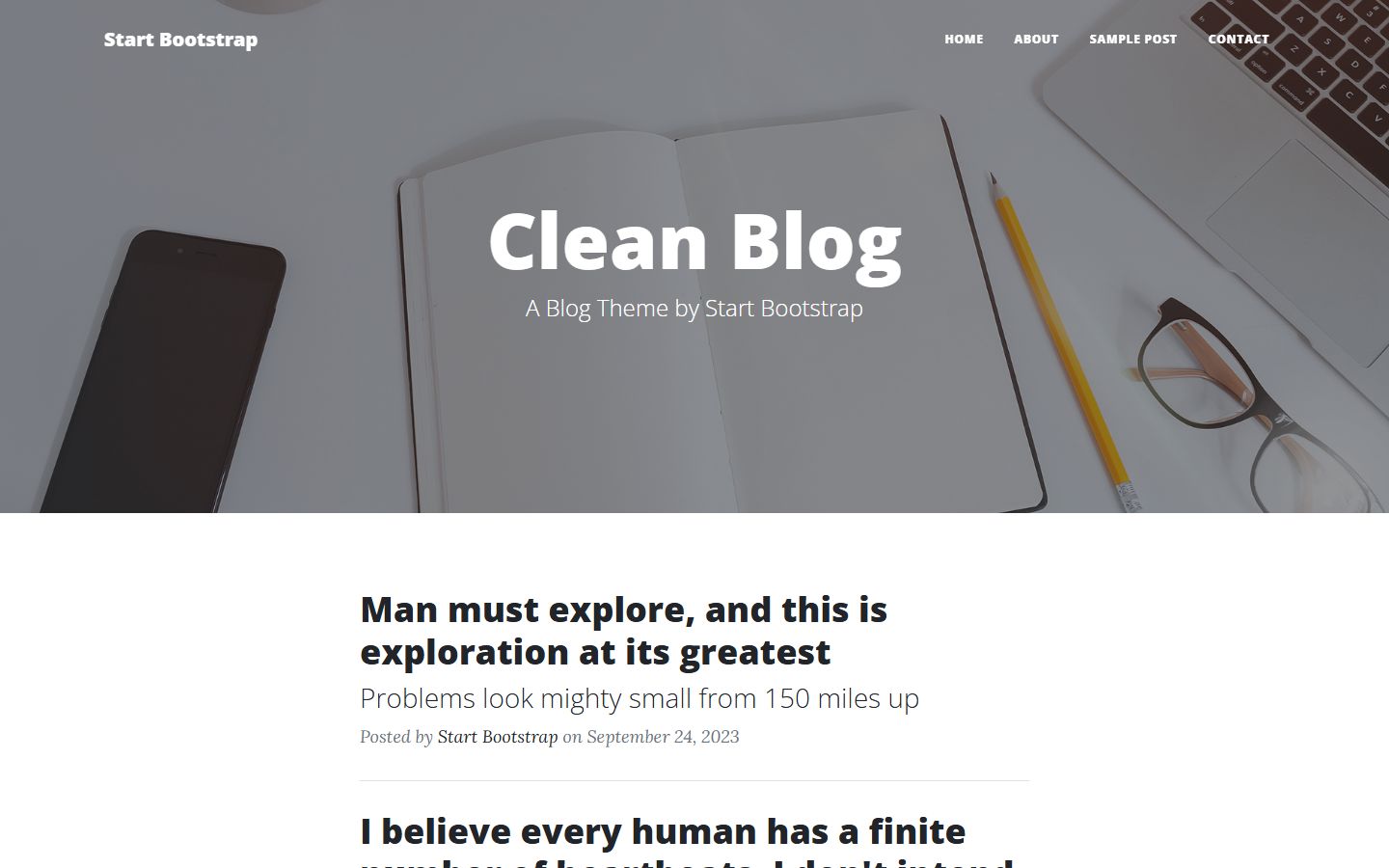Screenshot — Clean Blog